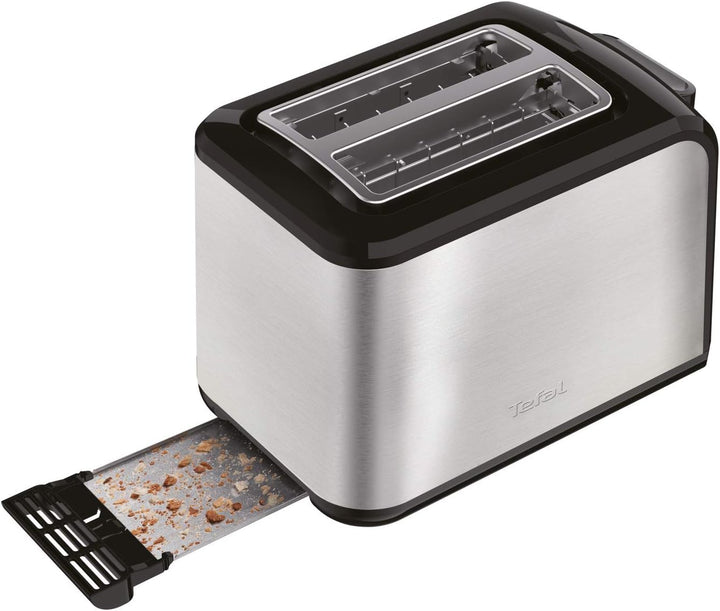 Tefal Express TT410D 2-Scheiben-Toaster, Schwarz, Edelstahl, 2 Scheiben, 850 W, 160 mm, Stil: Single