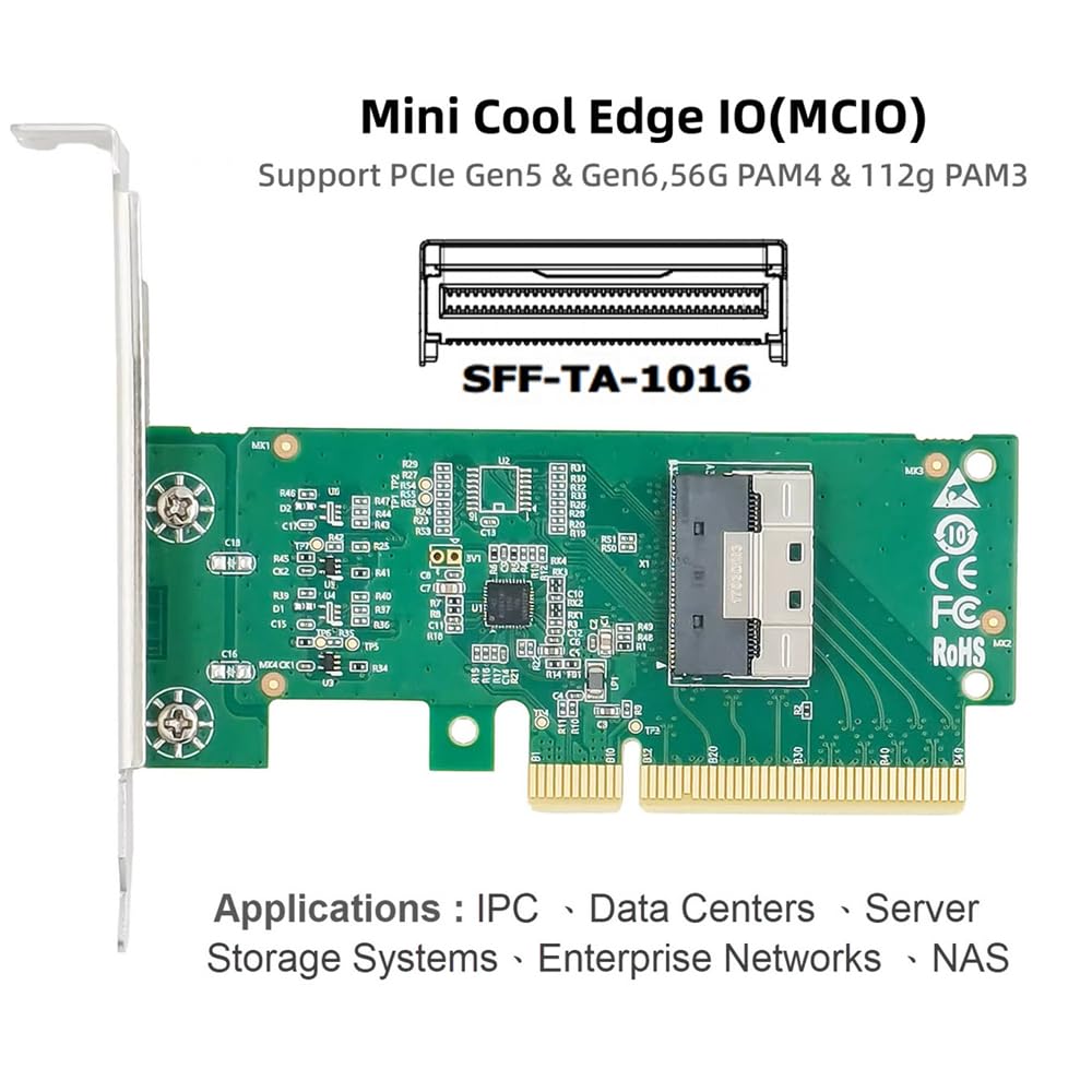 cablecc PCIE5.0 PCI-Express 8x zu MCIO 8i Mini Cool Edge IO SFF-TA-1016 VROC Mainboard SSD Grafikkar