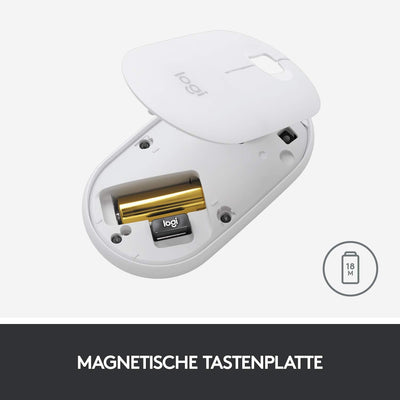 Logitech M350 Pebble Kabellose Maus, Bluetooth und 2.4 GHz Verbindung via Nano USB-Empfänger, 18-Mon