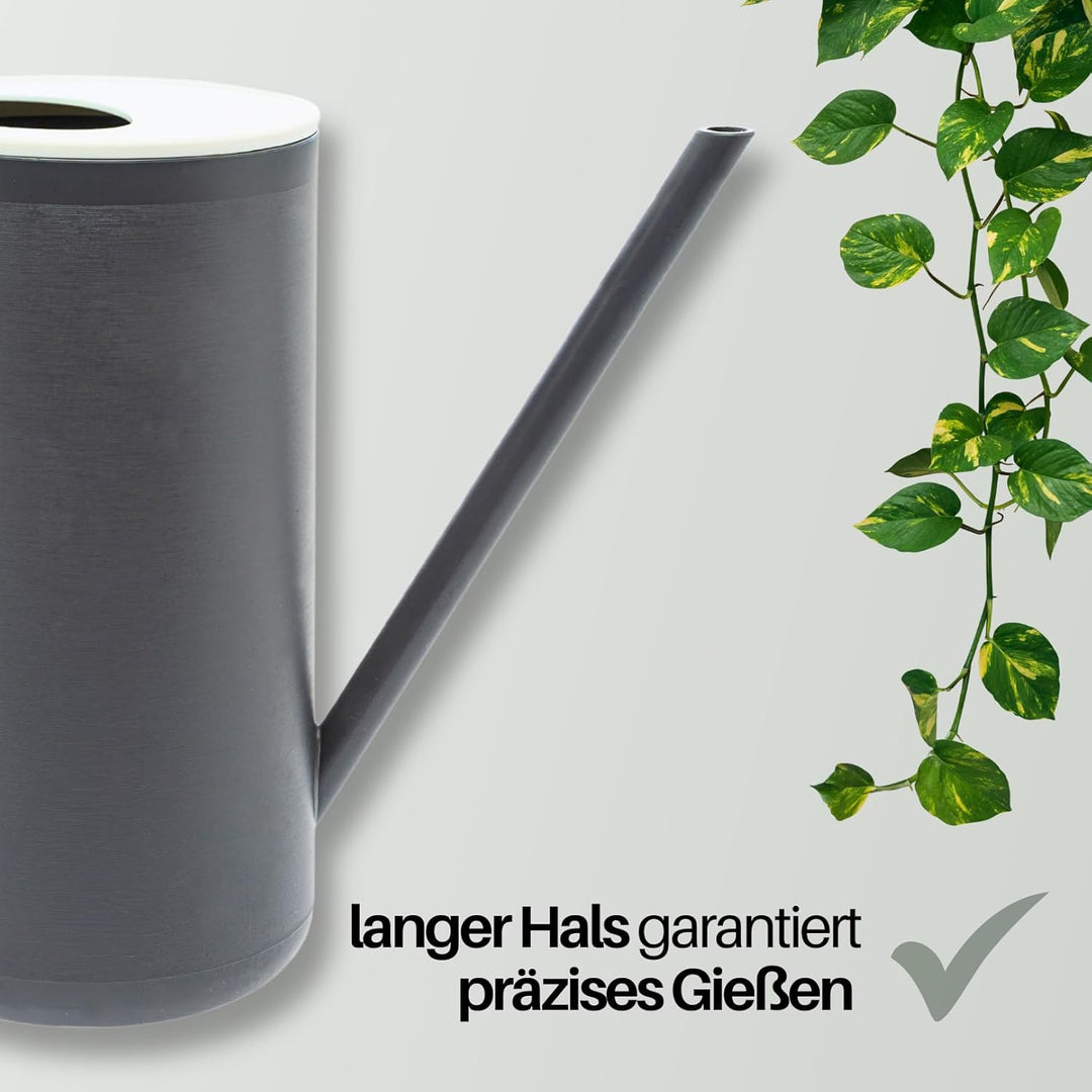 homiez Giesskanne Mug 1500ml 1,5l für Zimmerpflanzen/Balkon/Drinnen aus Kunststoff, mit langem Ausgi