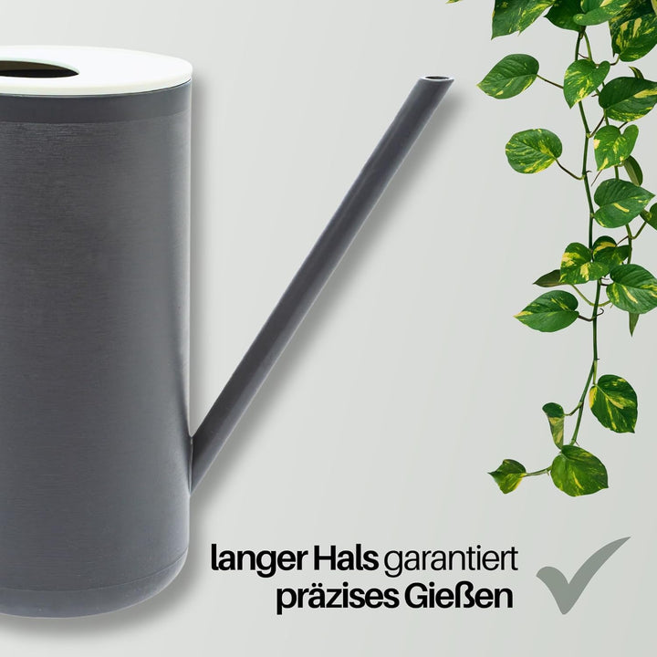 homiez Giesskanne Mug 1500ml 1,5l für Zimmerpflanzen/Balkon/Drinnen aus Kunststoff, mit langem Ausgi