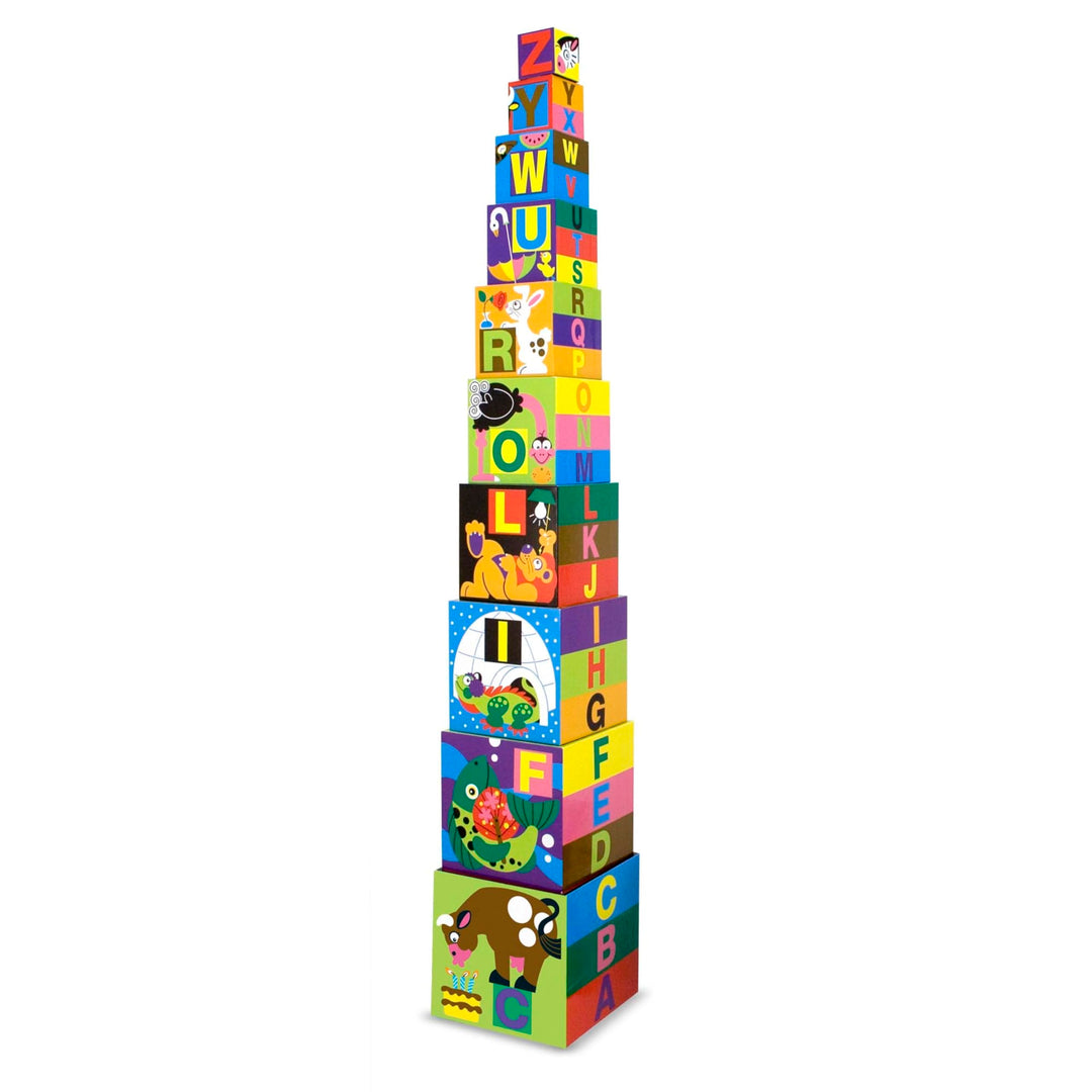 Melissa & Doug Würfel zum Stapeln und Verschachteln englisches Alphabet Alphabet-Blöcke, Alphabet-Bl