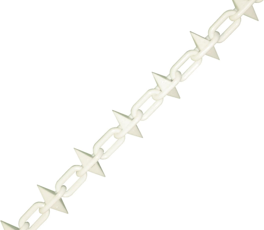 Faithfull FAICHPLWS612 CHPOSTBAS Plastic Chain 6mm x 12.5m White Spiked, 6 mm Link Diameter 12.5 m R