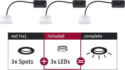 Paulmann 92472 LED Einbauleuchte Modul Choose Coin 3er-Set rund 50mm 3x6W 3x470lm 230V 2700K Satin r