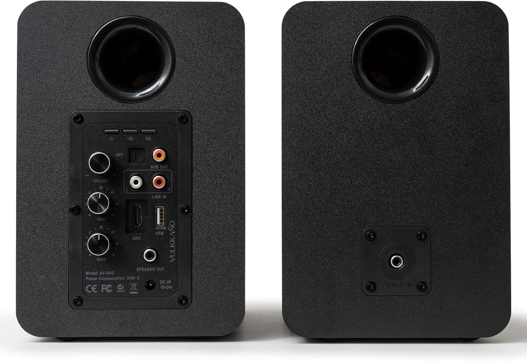VULKKANO A4 ARC Aktivlautsprecher mit 4" Woofer, Bluetooth 5.0, HDMI ARC, Optica, RCA, USB, mit Subw