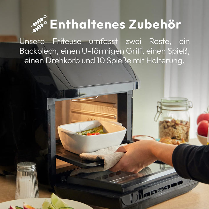 MasterPRO Rocket 1100 | Heissluftfritteuse und Backofen Ölfrei | Fritteuse | 11 L und 1800 Watt | LE