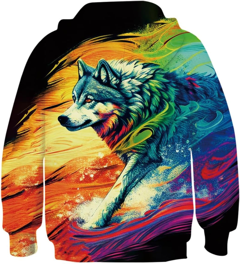 Belovecol Hoodie Jungen Mädchen Kapuzenpullover Neuheit 3D Druck Pullover Personalisierte Kapuzenpul
