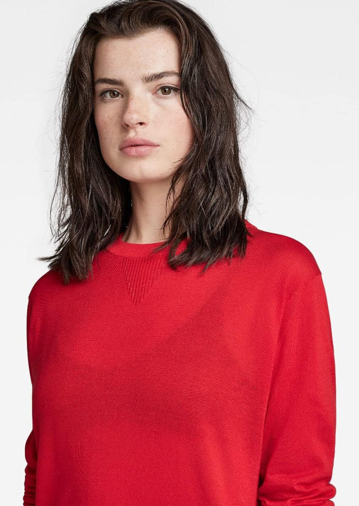 G-STAR RAW Damen Core Round Neck Strickpullover Knits S Rot (Acid Red D21960-d166-a911), S Rot (Acid