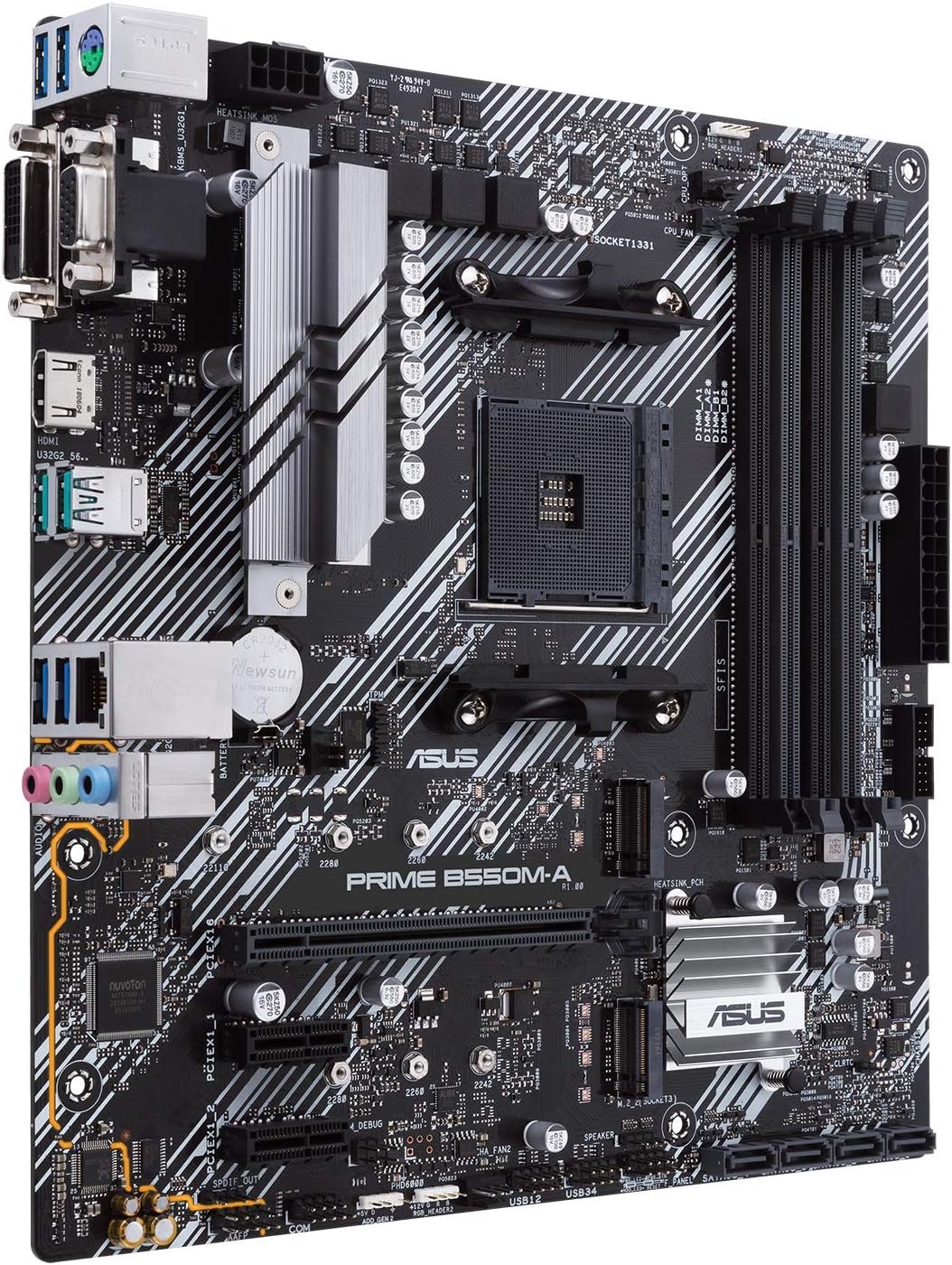ASUS Prime B550M-A CSM Mainboard Sockel AM4 (Micro ATX, Ryzen, PCIe 4.0, 2X M.2, 1Gbit/s-Ethernet, W