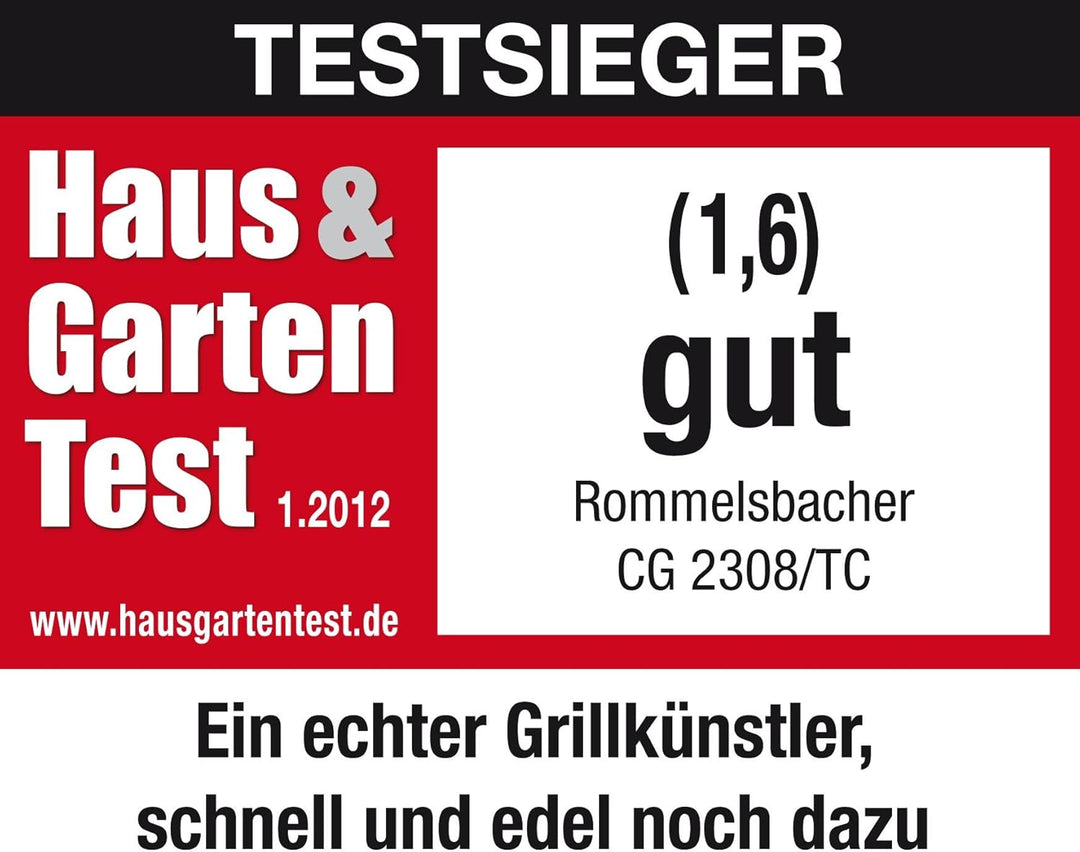 ROMMELSBACHER CERAN® Grill CG 2308/TC - Made in Germany, SCHOTT CERAN® Grillfläche, Temperatur von 8