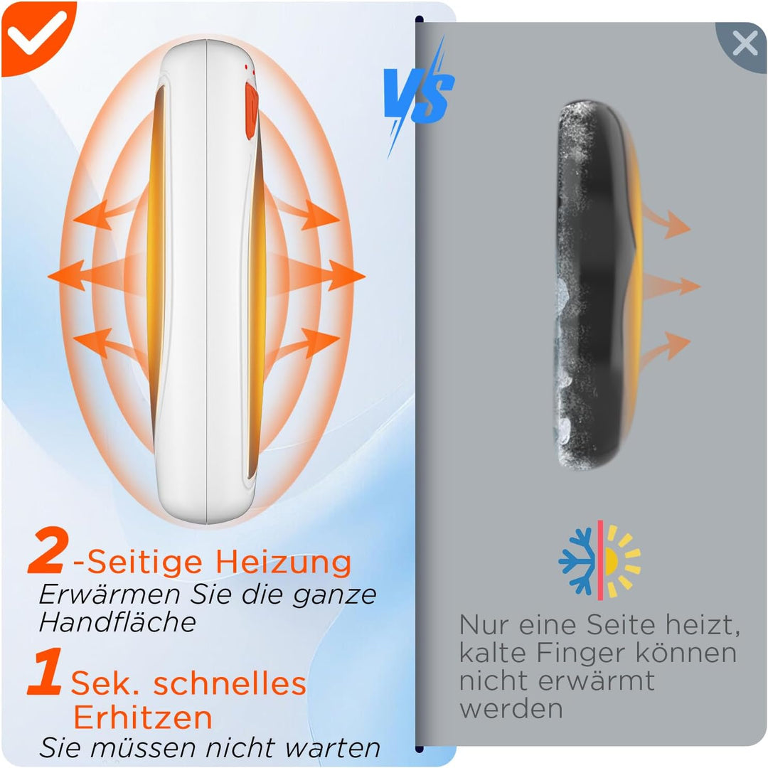 Lepwings Handwärmer Elektrisch 2er-Pack mit Ladecase, 14.000 mAh, Wiederverwendbare Taschenwärmer, B