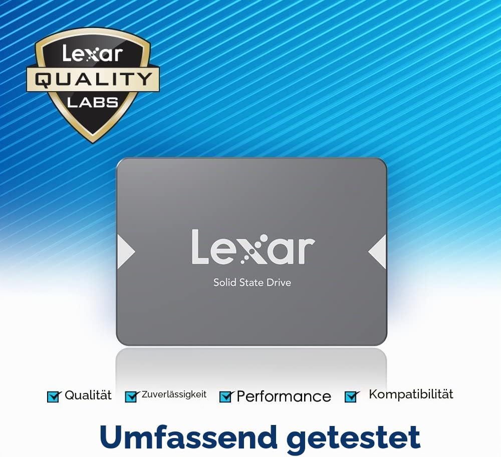 Lexar NS100 2,5" SATA III (6Gb/s) Interne SSD 1TB, Solid-State-Laufwerk, Bis zu 550 MB/s Lesen, für