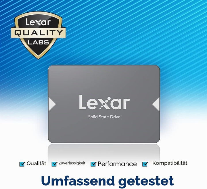 Lexar NS100 2,5" SATA III (6Gb/s) Interne SSD 1TB, Solid-State-Laufwerk, Bis zu 550 MB/s Lesen, für