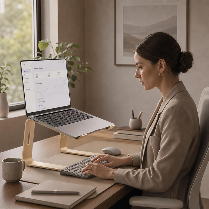 Orionstar Laptop Ständer, Ergonomischer Laptop Stand für Schreibtisch, Aluminium Laptop Halterung mi