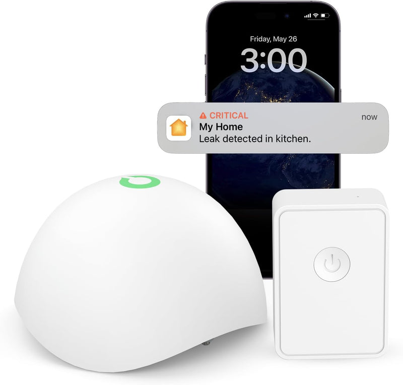 Meross Smart Wassermelder WLAN Wassersensor für HomeKit, Wassersensor Wasseralarm mit Hub kompatibel