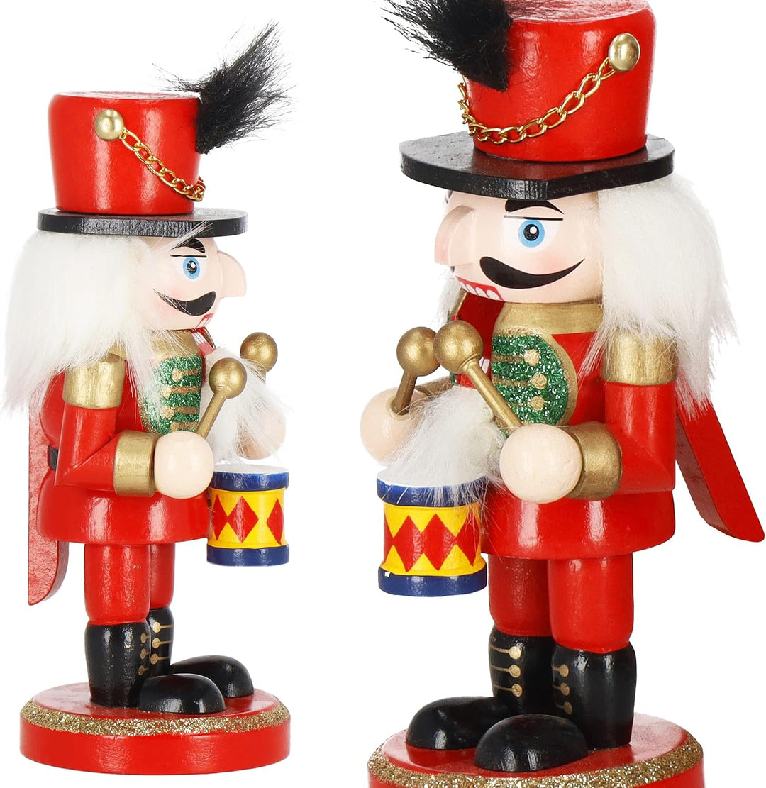 SPRINGOS Dekofigur Nussknacker Figur aus Holz Soldat mit Trommler 15,5 cm Weihnachtsdekoration Holzf