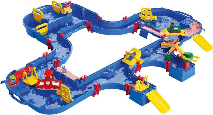 AquaPlay - Mega Lock Box - Wasserbahnset mit 5 Spielstationen und 62 Teilen, inklusive Amphibienauto