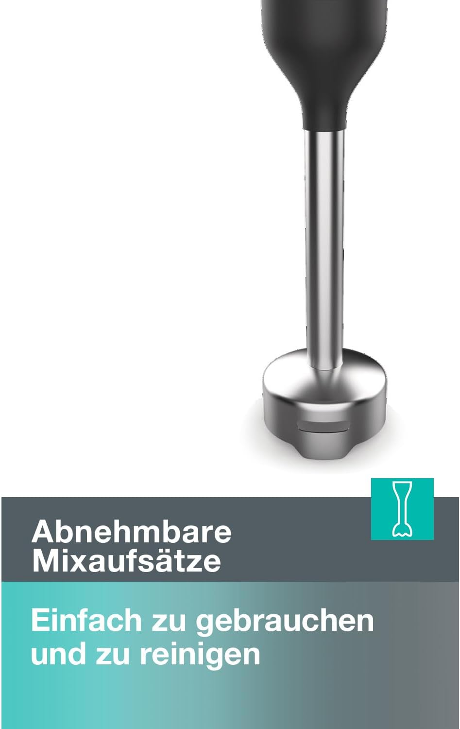 Gorenje HB600ORAB Stabmixer / 600 W/Edelstahlaufsatz/Viererklinge/Hochleistungsmotor/Einfache Reinin