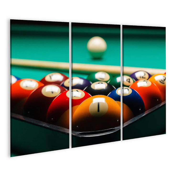 Bild auf Leinwand Billard Kugeln Billardtisch Wandbild Poster Kunstdruck Bilder Format: 130x80cm - 3