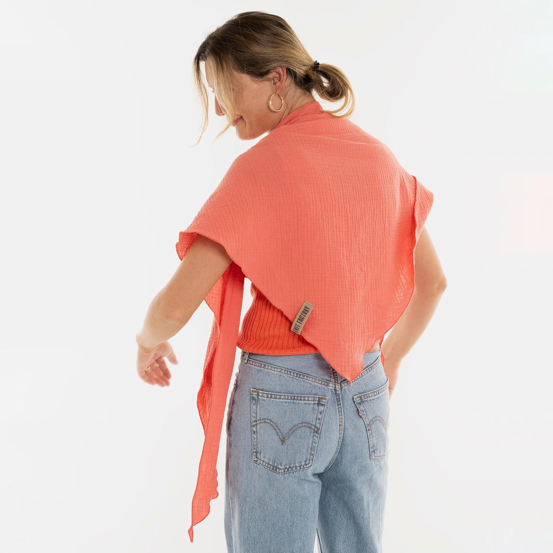 KNIT FACTORY - Liv Dreieckstuch - Tuch Schal für Damen - Weiches Musselintuch - Für Frühling und Som
