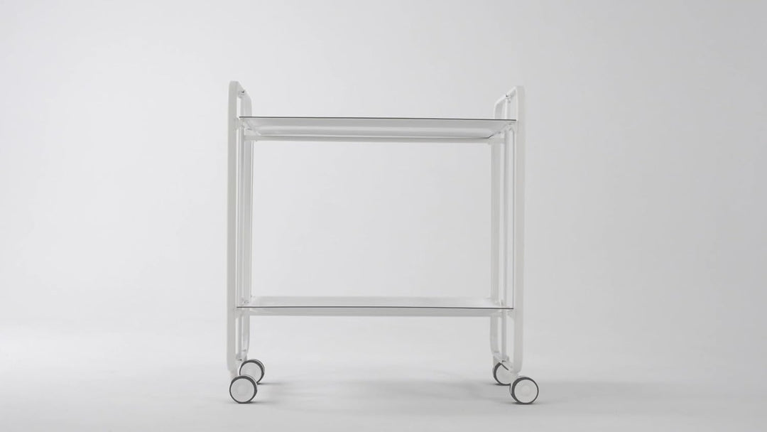 DON HIERRO - Servierwagen weiss, klappbar, 2 Böden. Rollwagen Bauhaus-Weiss Einheitsgrösse Weiss, Ei