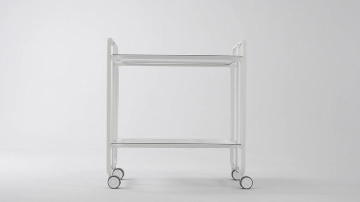 DON HIERRO - Servierwagen weiss, klappbar, 2 Böden. Rollwagen Bauhaus-Weiss Einheitsgrösse Weiss, Ei