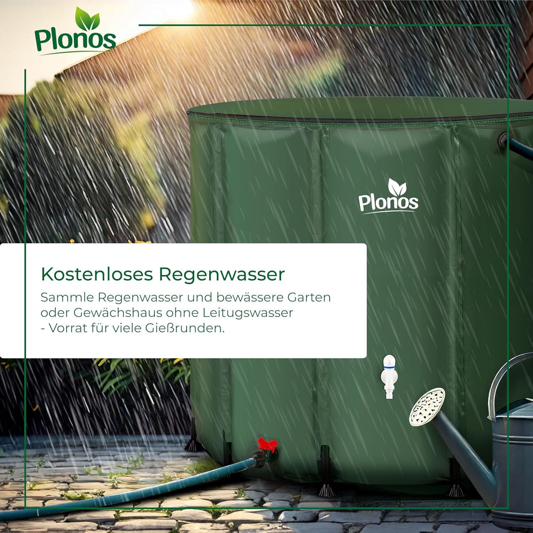 Regentonne Regenfass 200 L Mit Auslaufhahn PVC UV Beständig 70 x 60 cm Grün, 200