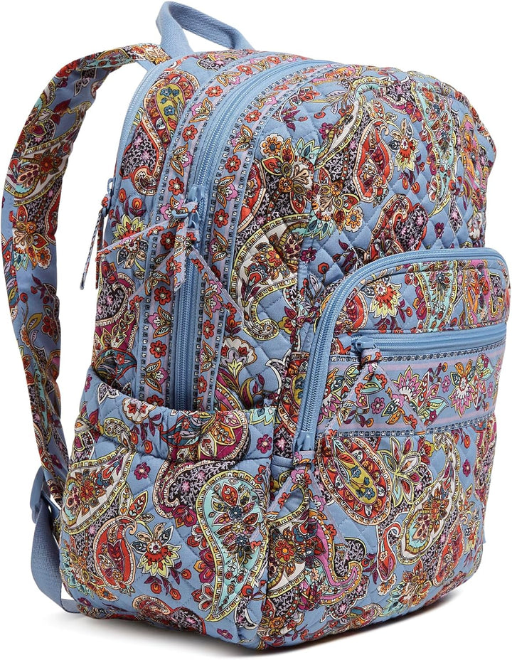 Vera Bradley Damen Campus-Rucksack aus Baumwolle Büchertasche, Provence Paisley, Einheitsgrösse Einh