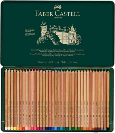 Faber-Castell 112136 - Farbstifte Pitt Pastellstifte, 36 Künstlerfarbstifte im Metalletui, verwischb