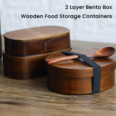 Bento-Lunchbox, 2-lagige Japanische Bento-Box aus Holz, Lebensmittelbehälter, Isolierung, Lunchbox,