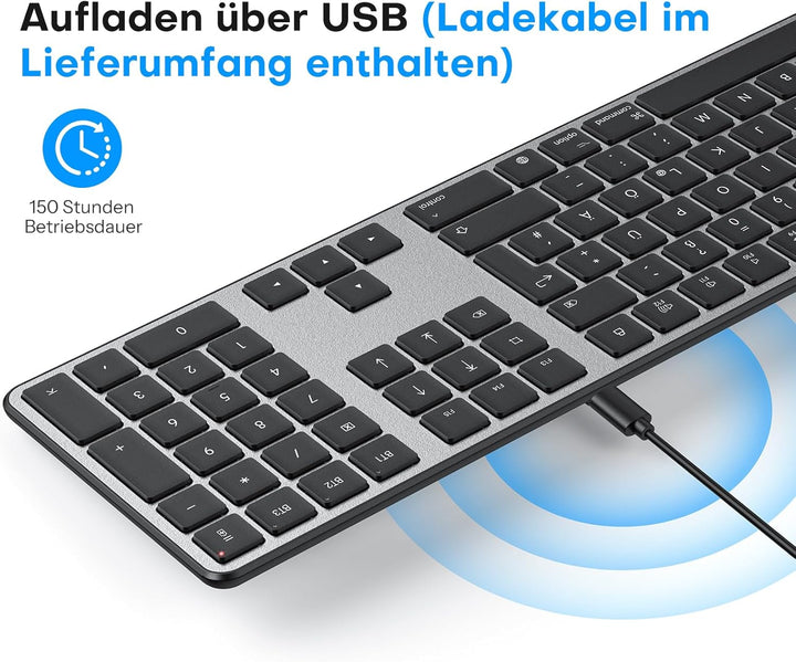 OMOTON Tastatur Maus Set Kabellose für MacBook Air/MacBook Pro/iMac/iMac Pro/Mac mini, Bluetooth Fun