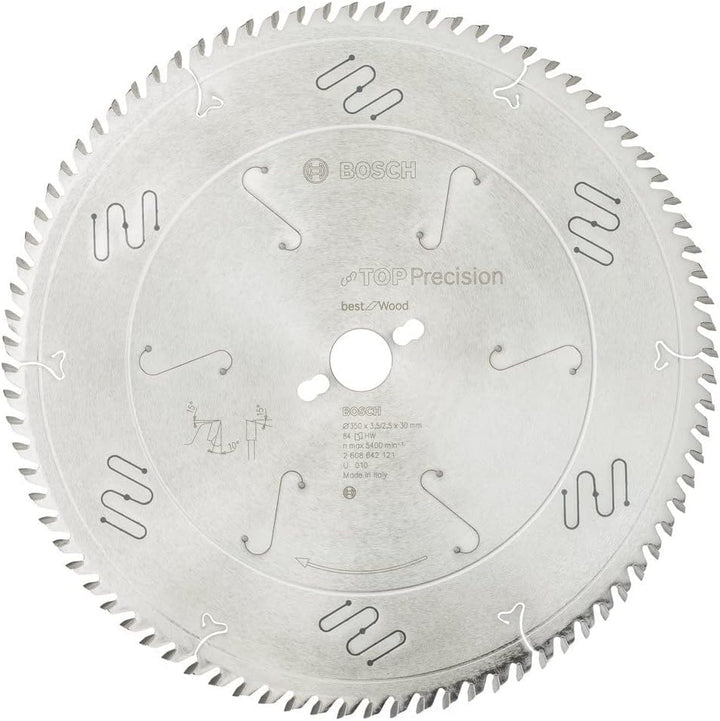 Bosch Professional Kreissägeblatt Top Precision Best für Wood, 350 x 30 x 3,5 mm, 84, 2608642121, 35