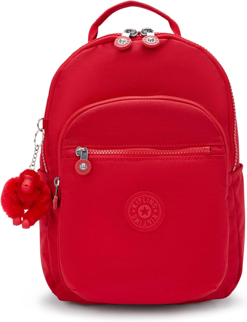 Kipling SEOUL S Kleiner Rucksack mit Laptop-Schutz Rot Rouge, Rot Rouge