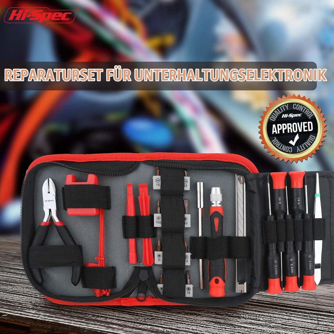 Hi-Spec 38-tlg. Computer- und Elektronik-Reparaturset. Präzisionsbits aus S2-Stahl, Schneidwerkzeuge
