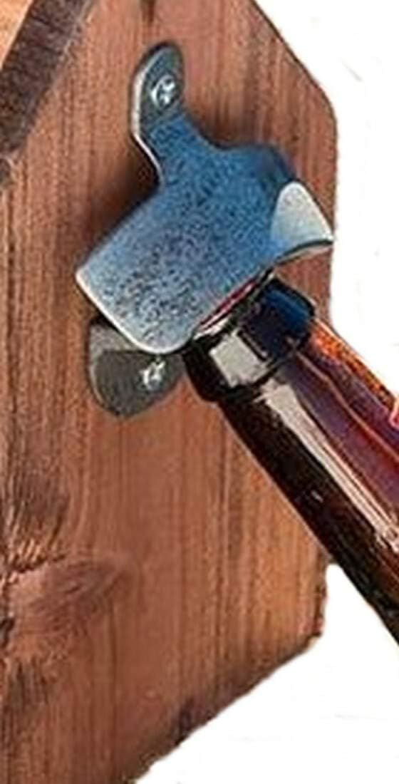 Retro Bierträger für 6 Flaschen 0,33 L Holz mit Metall Flaschenöffner Flaschenhalter Flaschenträger