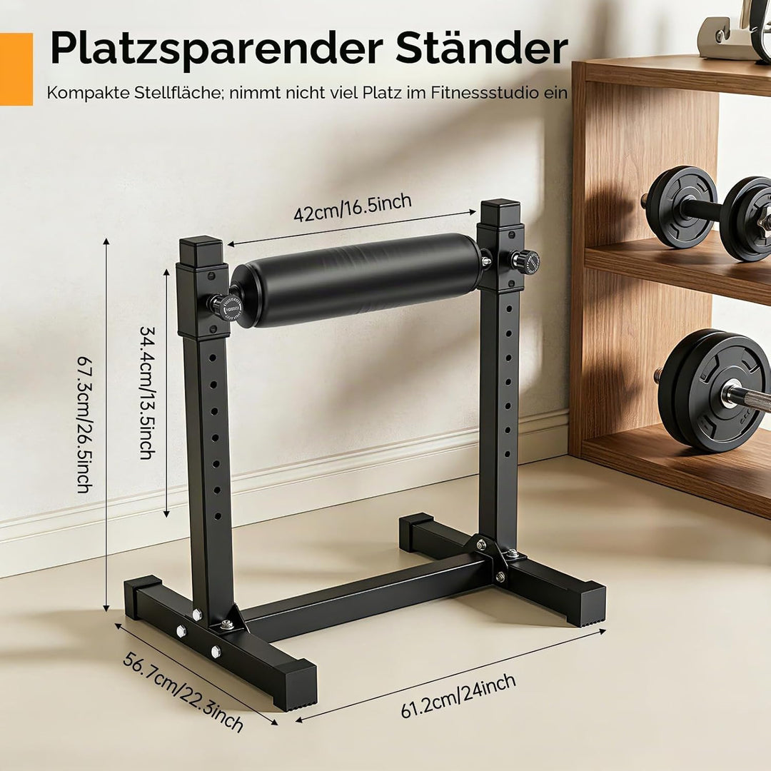 Bulgarischer Split Squat Stand, Single Leg Squat Roller Stand mit 9 Verstellbaren Rollenhöhen Lower