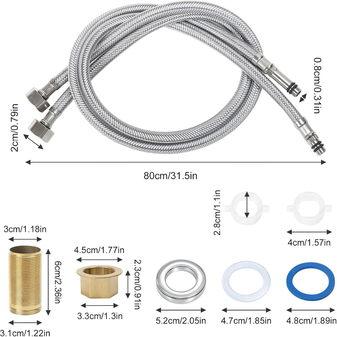 Wasserhahn Bad 360° Dreh Waschtischarmatur Hoch Edelstahl 304 Chrom | Mischbatterie Waschbecken Arma