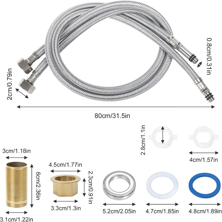 Wasserhahn Bad 360° Dreh Waschtischarmatur Hoch Edelstahl 304 Chrom | Mischbatterie Waschbecken Arma