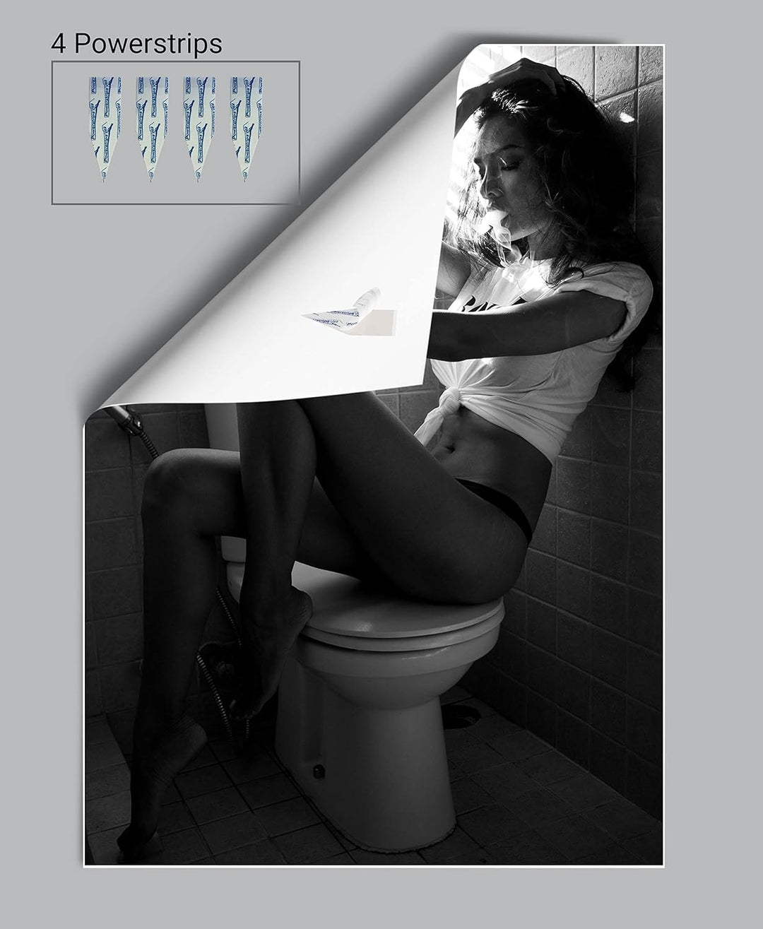 wandmotiv24 Poster als Wanddeko, Grösse Din A0, Model rauchend im Bad, Frau, Fotografie, Schwarz Wei