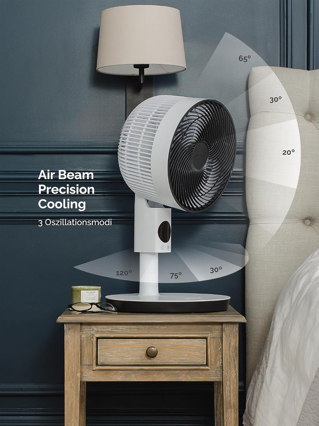 MEACO MeacoFan Sefte® 10 Pro Standventilator – kabellos mit Akku, bis zu 40 Std. Laufzeit, leise 25
