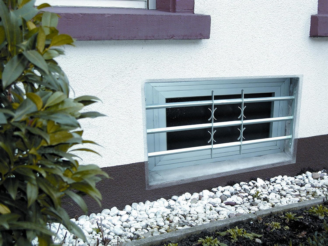 Alberts 553661 Fenstergitter Amsterdam | ausziehbar | galvanisch blau verzinkt | 600 x 1000-1500 mm,