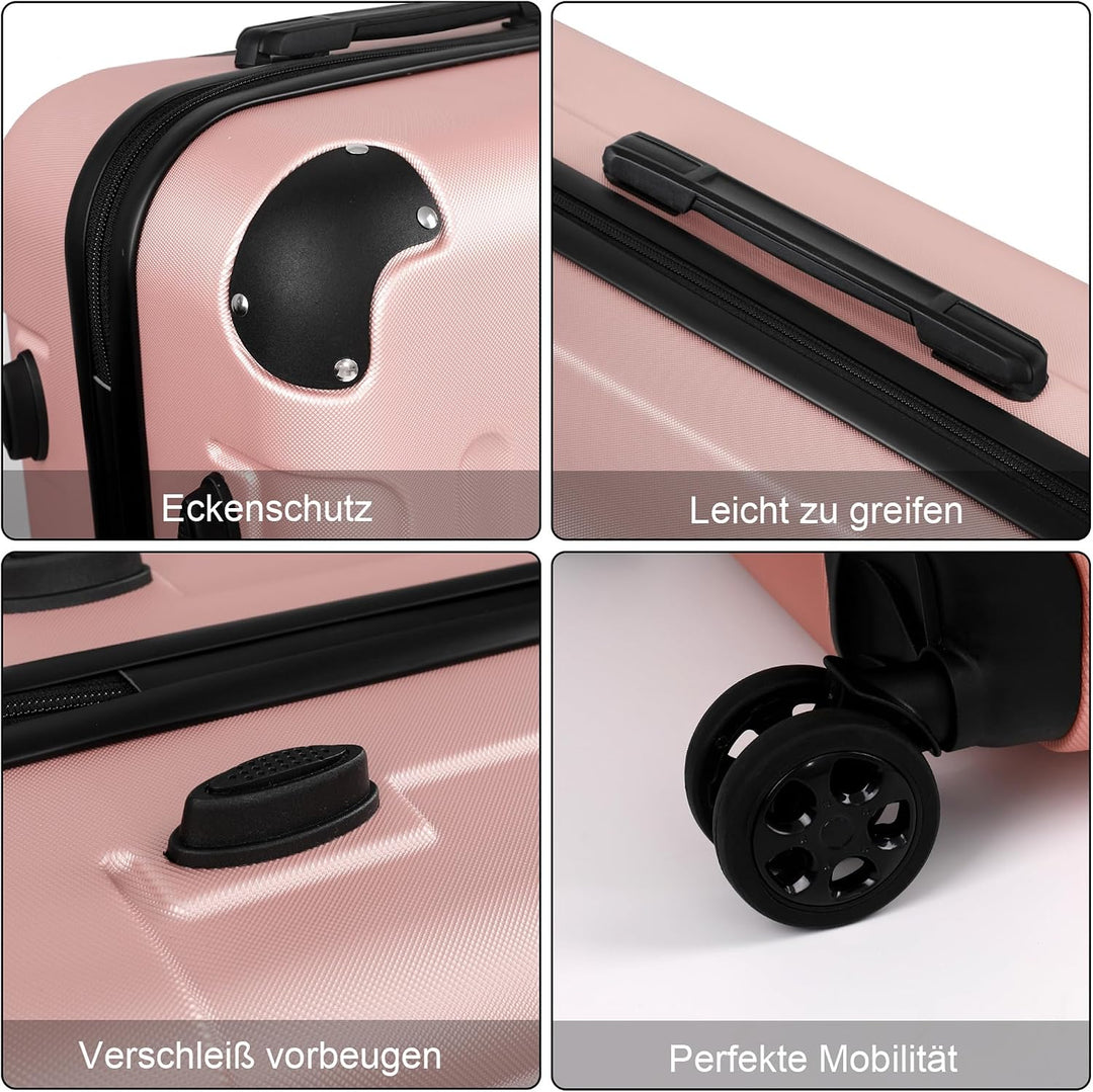 TAN.TOMI Koffer Hartschalenkoffer, Koffer Handgepäck Trolley Koffer Handgepäck, Reisekoffer mit Roll