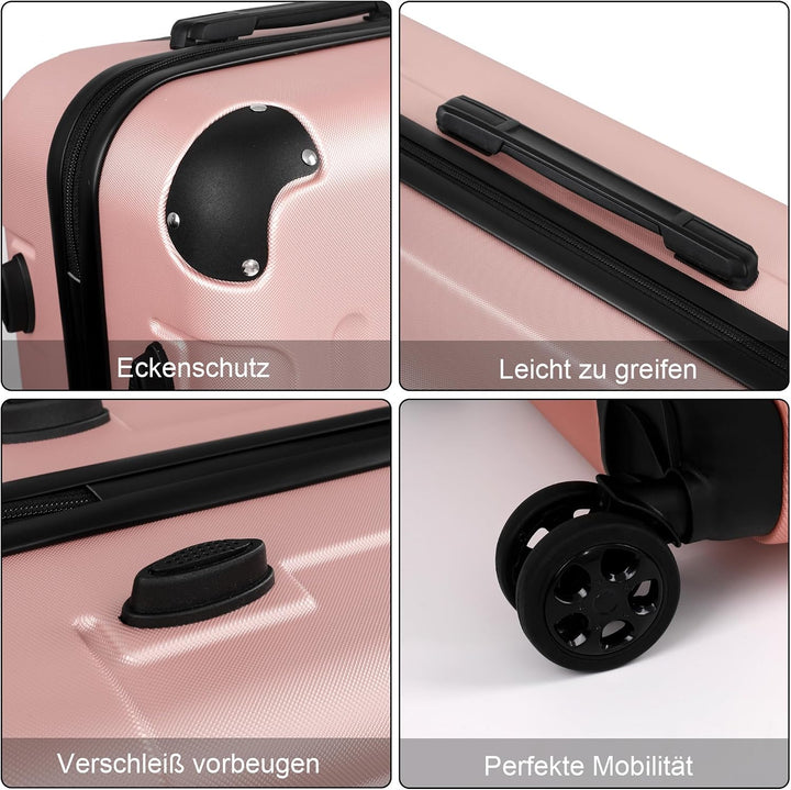 TAN.TOMI Koffer Hartschalenkoffer, Koffer Handgepäck Trolley Koffer Handgepäck, Reisekoffer mit Roll