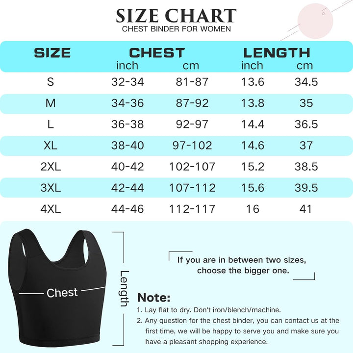 XUJI Atmungsaktive Halb Brust Binder für Transgender FTM Pullover Binder XXL N-schwarz, XXL N-schwar