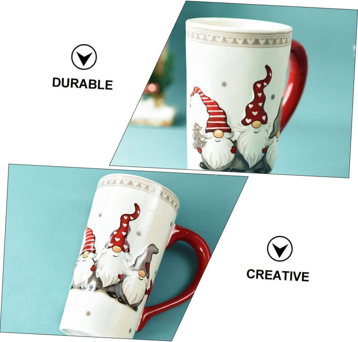 Cabilock Weihnachts Keramik Becher 1Pc Gross Milchklaus Relief Weihnachten Handheld für Gemischt Por