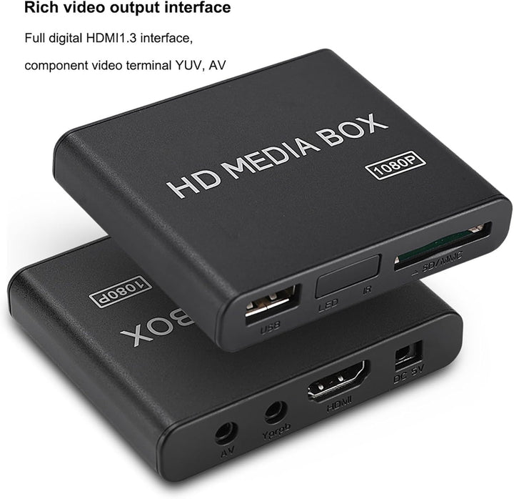 Media Player, 1080p Full HD Ultra Digital Media Player Box, Unterstützt USB MMC RMVB MP3 AVI MKV (EU