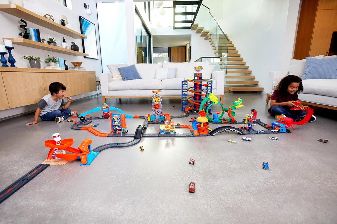 Hot Wheels City - Erweiterungs-Streckenset inklusive 10 Komponente für individuelle Gestaltung und A