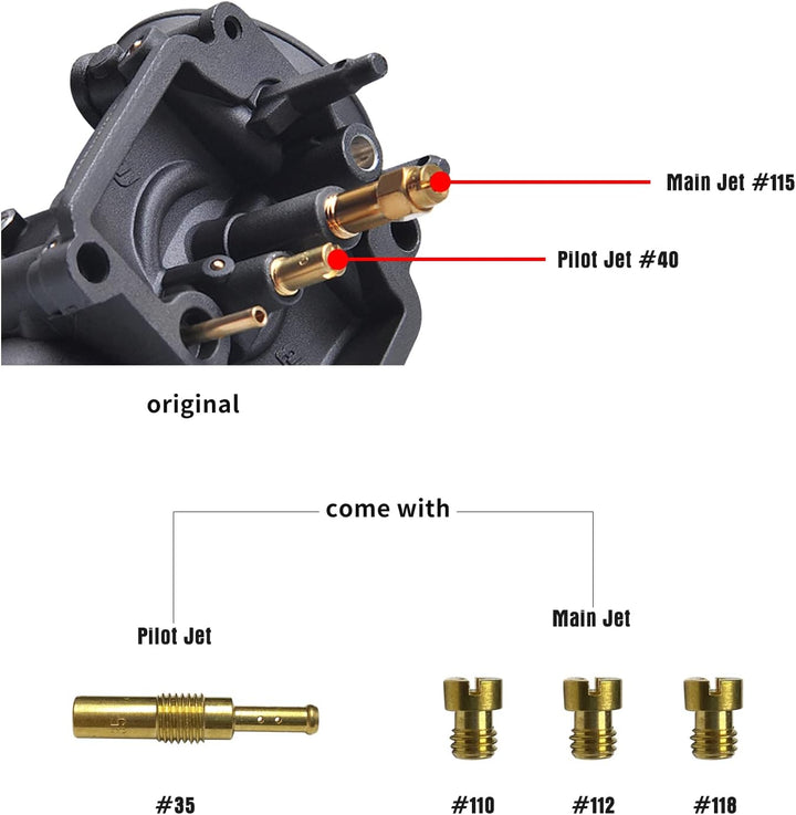 NIBBI Ersatz Hochleistungs-PE28mm Vergaser mit Carb Jets PE-28MM, PE-28MM