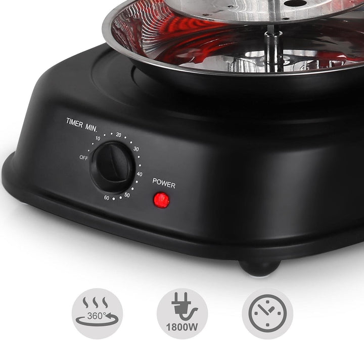 oneConcept Kebap Master - Dönergrill, Hähnchengrill, Gyrosgrill, Vertikalgrill, Drehgrill mit Drehsp