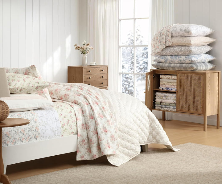 Laura Ashley Home - King-Size-Bettlaken, Baumwoll-Flanell-Bettwäsche-Set, gebürstet für zusätzliche